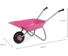 Vaikiškas sodo karutis, metalinis Milly Mally Rolly Toys rožinis