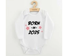 Vaikiškas spausdintas kūnas New Baby BORN IN 2025 rožinė, 56 (0-3m)