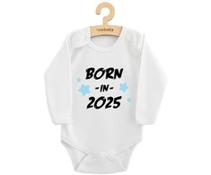 Vaikų spausdintas kūnas New Baby BORN IN 2025 mėlyna, 74 (6-9m)