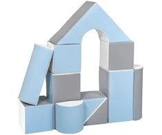 Vell Foam Blocks – Giant Building Set 11 pcs baltas-baby mėlynas-pilkas
