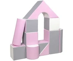Vell Foam Blocks – Giant Building Set 11 pcs baltas-light pink-pilkas