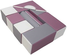 Vell Foam Blocks – Giant Building Set 11 pcs baltas-pilkas-violetinė