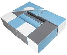 Vell Foam Blocks – Giant Building Set 11 pcs baltas-baby mėlynas-pilkas
