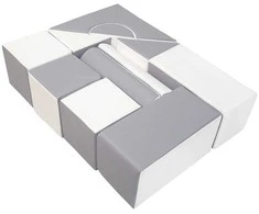 Vell Foam Blocks – Giant Building Set 11 pcs baltas-pilkas