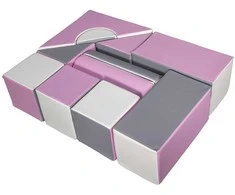 Vell Foam Blocks – Giant Building Set 11 pcs baltas-light pink-pilkas