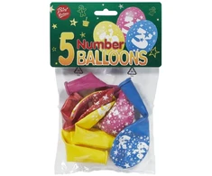 Viborg Bini Number 3 Balloons, 5 Pieces