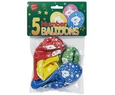 Viborg Bini Number 4 Balloons, 5 Pieces