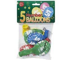 Viborg Bini Number 5 Balloons, 5 Pieces