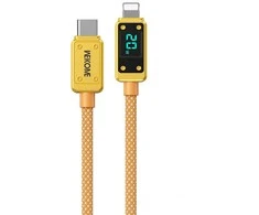 WEKOME WDC-08 Vanguard serija – USB-C iki žaibiško įkrovimo PD 20 W jungties kabelis 1 m (auksinis)