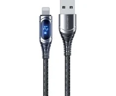 WEKOME WDC-166 Sakin serija – USB-A su „Lightning“ 6A greito įkrovimo 1 m jungiamuoju laidu (tamsu)