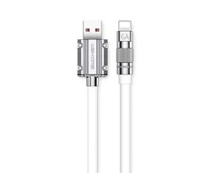 WEKOME WDC-186 Wingle serija – USB-A iki žaibiško įkrovimo 1 m jungties kabelis (baltas)