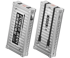 WEKOME WP-339 konteinerių serija – 10 000 mAh super įkrovimas naudojant įmontuotą USB-C ir Lightning PD 20 W laidą + QC 22,5 W (sidabras)