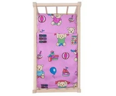 Wooden doll bed-cradle with bedding Baby Mix bears