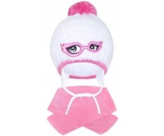Žieminė megzta kepurė kūdikiui su skarele New Baby pink, dydis 104 (3-4m), 104 (3-4 metai)
