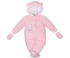 Žieminis kombinezonas New Baby Nice Bear rožinis, 68 (4-6m), 68 (4-6m) dydis