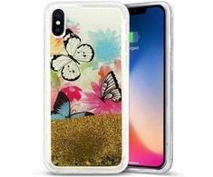 Zizo Liquid Glitter Star dėklas, skirtas iPhone X (drugeliai)