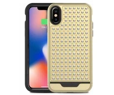 Dėklas Zizo Star Diamond hibridinis dangtelis, skirtas iPhone X (auksinis / juodas)