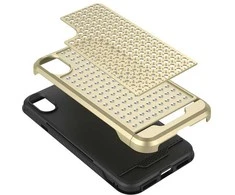 Dėklas Zizo Star Diamond hibridinis dangtelis, skirtas iPhone X (auksinis / juodas)