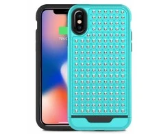 Dėklas Zizo Star Diamond hibridinis dangtelis, skirtas iPhone X (meal/juoda)
