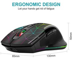 RGB žaidimų pelė, belaidė, 7 spalvos