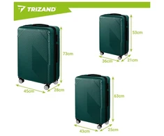 3-in-1 suitcase set - žalias Trizand 27672