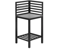 Lauko baldų komplektas 4Living Kampinė lentyna-stalas, juodas