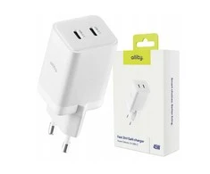 "Allity" sieninis įkroviklis GaN PD QC ATC-01-45WCC 2x USB-C 45W baltas