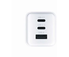 "Allity" sieninis įkroviklis GaN PD QC ATC-01-65WACC 2x USB-C 1x USB-A 65W baltas
