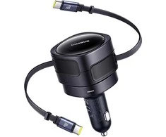 "Baseus PD" automobilinis įkroviklis 2x USB-C prievadas 60W, juodas