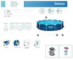 Bestway Karkasinis baseinas 366 cm x 76 cm 7in1 Siurblys + Filtras 56681