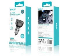 BWOO 68W automobilinis įkroviklis, dvigubas USB-C ir USB prievadas