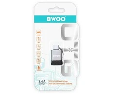 BWOO adapteris BZ-35 USB į USB-C pilkas OTG