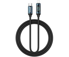 BWOO Pintas USB-C - Lightning 1 m 27 W kabelis su animuotu apšvietimu, juodas