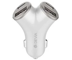Devia automobilinis įkroviklis Extreme Metal PD 48W 2x USB 2x USB-C sidabro spalvos