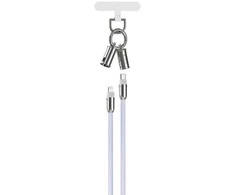 Devia kabelis lanyard 2in1 PD USB-C - Lightning 1,2 m 27W violetinės spalvos