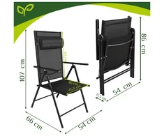 Gardlov juodas folding garden chair, 2 pieces