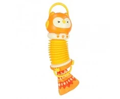 Vaikiškas muzikinis akordeonas Oranžinė pelėda, 33 cm