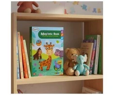 Iso Trade Montessori magnetinė dėlionė vaikams - Afrikos gyvūnai, 47 magnetai, 6 kortelės