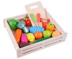 Jokomisiada Wooden fruit and vegetable cutting board with magnet, BOX, knife, ZA4121