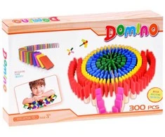 Jokomisiada Medinės spalvotos DOMINO kaladėlės 300 vienetų ZA3861