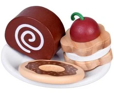 Jokomisiada Wooden Coffee Shop Set – Café Playset with Coffee Machine, Cups &amp; Desserts ZA5938