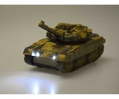 Jokomisiada RC Tank with Remote Control, Rotating Turret, Lights, Realistic Sound