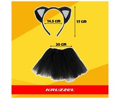 Kitten Costume - Juodas 4-Piece Kruzzel 26518