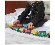 Wooden train set 12 pcs Kruzzel 23522