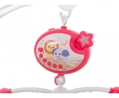 Ikonka Lullaby žvaigždžių dizaino karuselė rožinė + nuotolinio valdymo pultas