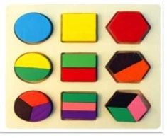Medinė dėlionė geometrinės figūros