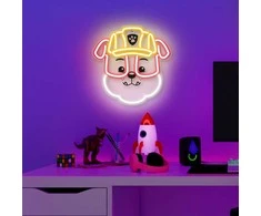 Pakabinamas šviestuvas Spin Master Pakabinamas neoninis LED "Paw Patrol" ant stiklo - Rubble OW-130446