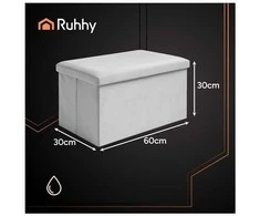 Pilkas aksominis pufas 60x30x30 cm Ruhhy 25994