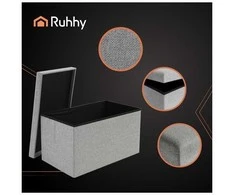 Pilkas audinio pufas 60x30x30 cm Ruhhy 25996