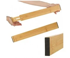 Reguliuojamas bambuko stalčių organizatorius 56x6x1,5 cm 1 vnt.